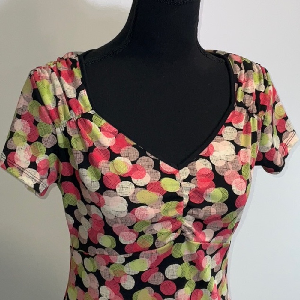 Rabbit Rabbit Rabbit Designs Colorful V-Neck Dress - image 2